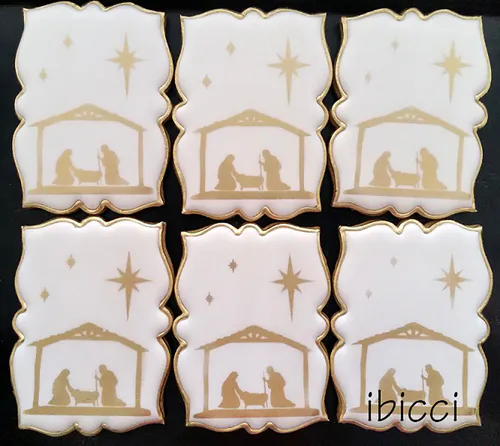 ibicci cookie using the Christmas Nativity Mesh Stencil